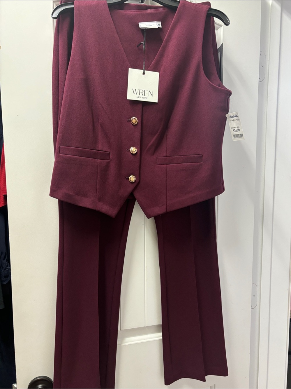 2 piece burgundy set